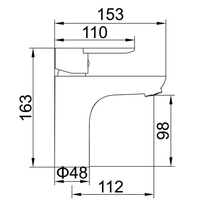 Смеситель для раковины Accoona A9008, однорычажный, хром Смеситель для раковины Accoona A9008, однорычажный, хром