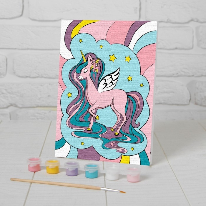 Картина по номерам для детей «Милый единорог», 21 х 15 см Картина по номерам для детей «Милый единорог», 21 х 15 см