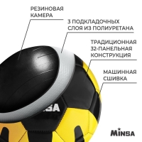 Футбольный мяч MINSA, машинная сшивка, 32 панели, р. 5, TPU