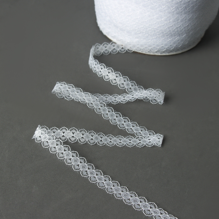 Тесьма гипюровая, ширина 1,5 см., в бобине 548 м., белая Тесьма гипюровая, ширина 1,5 см., в бобине 548 м., белая