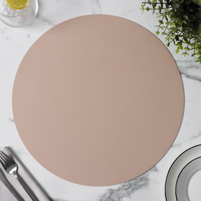 Салфетка сервировочная на стол «Тэм», d=38 см, цвет персиковый
