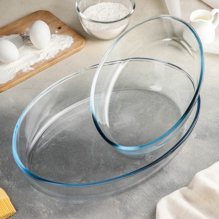 Набор форм из жаропрочного стекла для запекания Borcam, 2 предмета: 3 л, 1,5 л Набор форм из жаропрочного стекла для запекания Borcam, 2 предмета: 3 л, 1,5 л