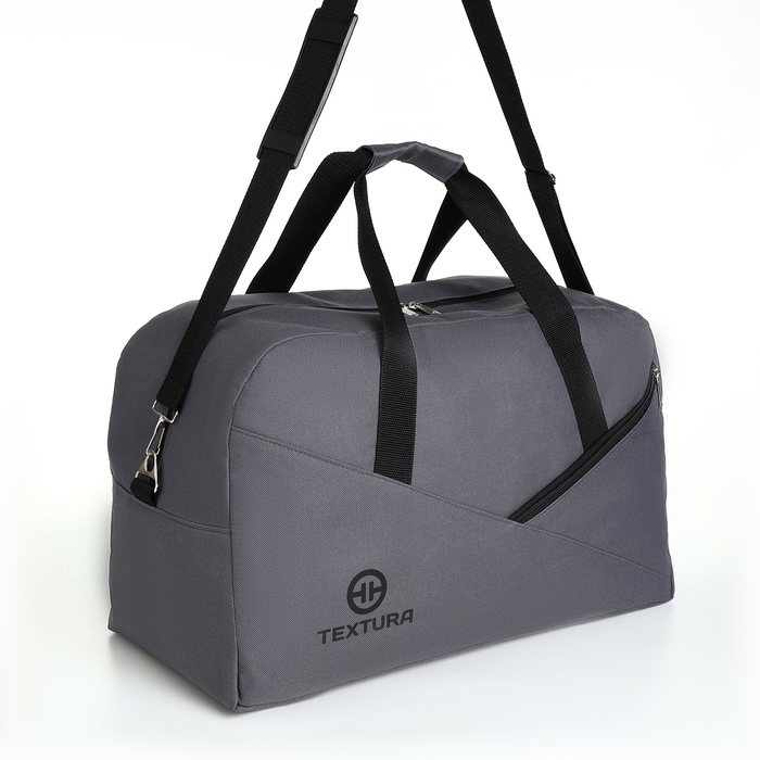 Сумка дорожная на молнии TEXTURA, большой размер, цвет серый Сумка дорожная на молнии TEXTURA, большой размер, цвет серый