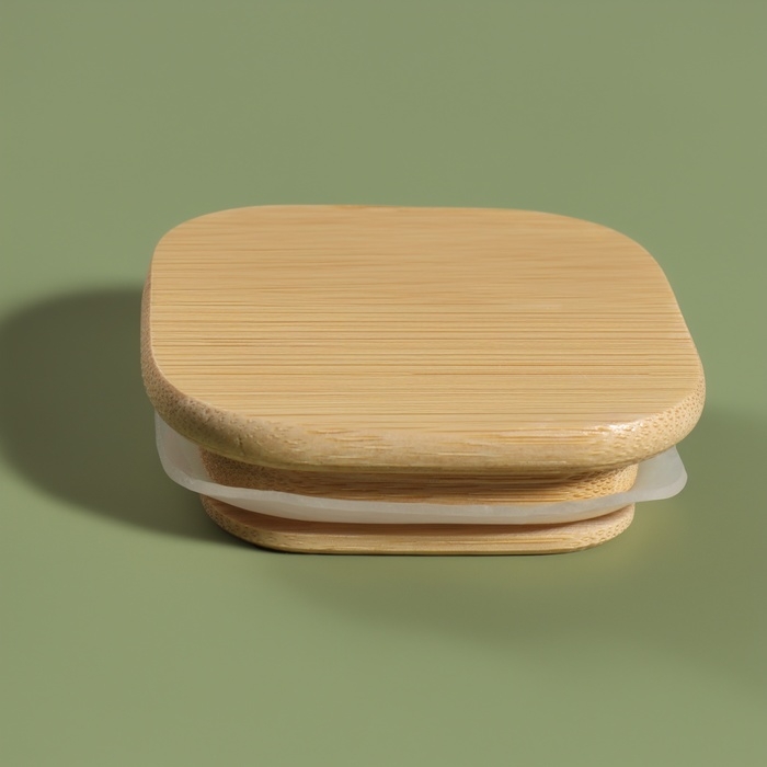 Органайзер для хранения ватных палочек «BAMBOO», с крышкой, 10 × 6 × 6 см, в картонной коробке, цвет прозрачный/коричневый Органайзер для хранения ватных палочек «BAMBOO», с крышкой, 10 × 6 × 6 см, в картонной коробке, цвет прозрачный/коричневый