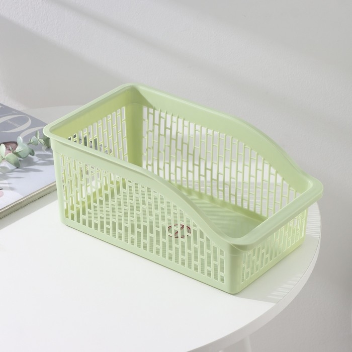 Корзина для хранения Доляна, 29×17,5×12,5 см, цвет фисташковый Корзина для хранения Доляна, 29×17,5×12,5 см, цвет фисташковый