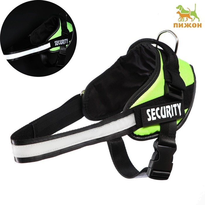 Шлейка К9 мягкая светоотражающая, размер M, ОГ 55-65 см, вес 11-20 кг, зелёная Шлейка К9 мягкая светоотражающая, размер M, ОГ 55-65 см, вес 11-20 кг, зелёная