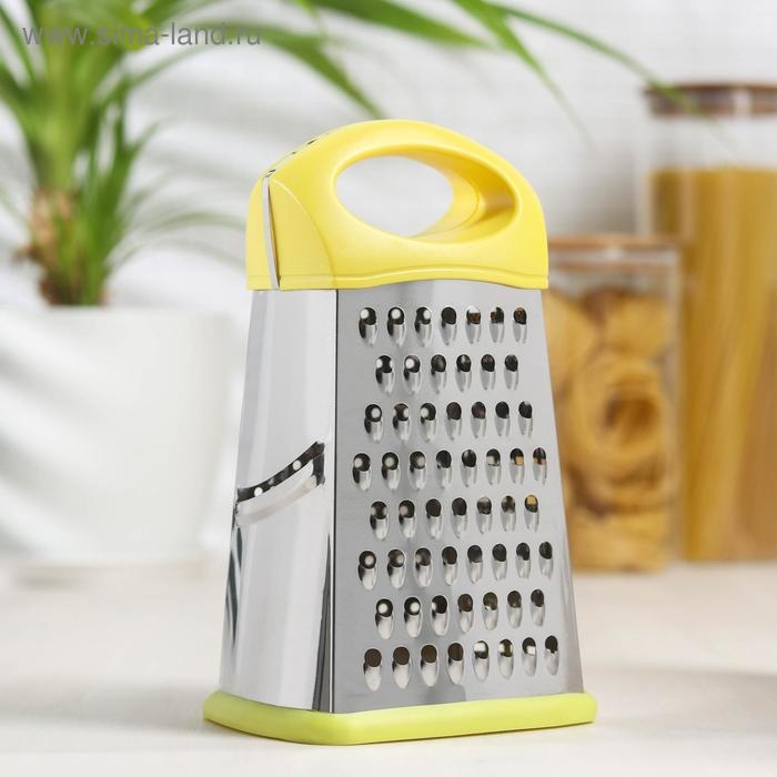 Тёрка четырёхгранная «Релайн», 14×12×23 см, прорезиненное дно, цвет МИКС Тёрка четырёхгранная «Релайн», 14×12×23 см, прорезиненное дно, цвет МИКС