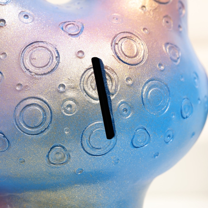 Новый год. Символ 2025. Копилка Новый год. Символ 2025. Копилка "Змея с мешком денег" голубая, 18см