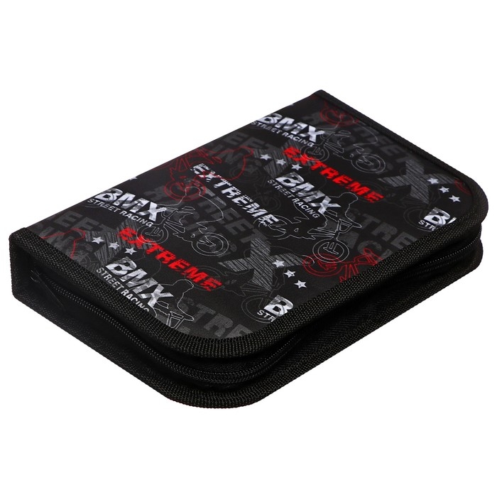 Пенал 1 секция, 130 х 210 х 40 мм, 2 откидные планки, тканевый, Calligrata TOP, Content Пенал 1 секция, 130 х 210 х 40 мм, 2 откидные планки, тканевый, Calligrata TOP, Content "Экстрим"