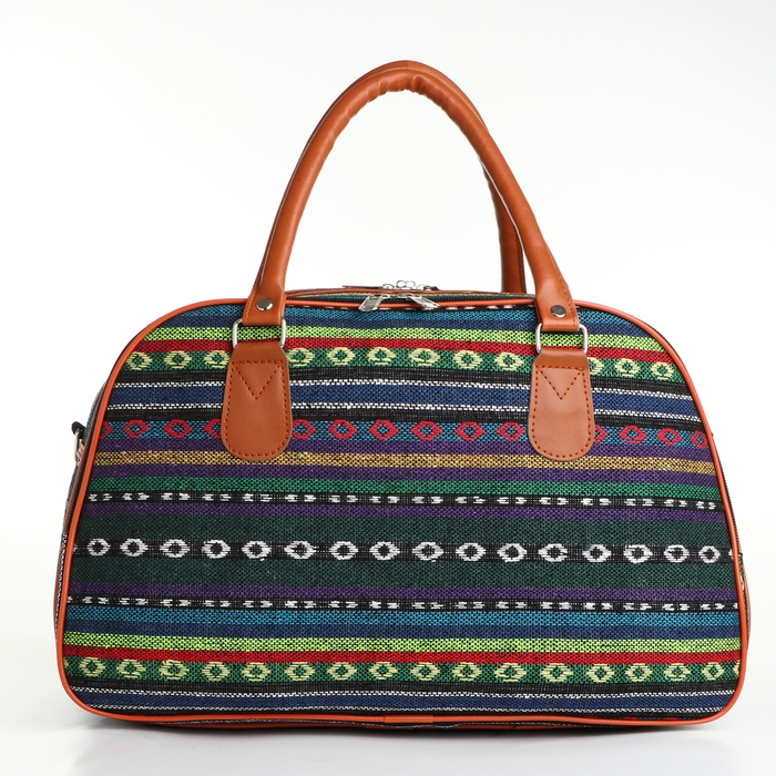 Сумка дорожная женская, 2 отдела на молниях, длинный ремень, цвет разноцветный Сумка дорожная женская, 2 отдела на молниях, длинный ремень, цвет разноцветный