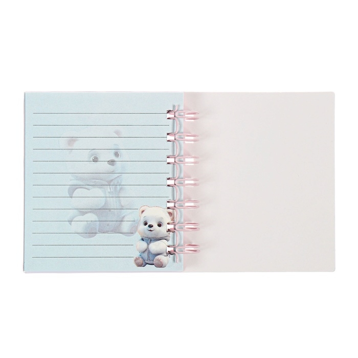Записная книжка подарочная на гребне 80л,линия, цветной блок,обложка ПВХ 3D Мишка(10х10,5см)   10539 Записная книжка подарочная на гребне 80л,линия, цветной блок,обложка ПВХ 3D Мишка(10х10,5см)   10539