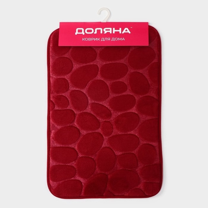 Коврик для ванной и туалета Доляна «Галька», 40×60 см, цвет бордовый Коврик для ванной и туалета Доляна «Галька», 40×60 см, цвет бордовый