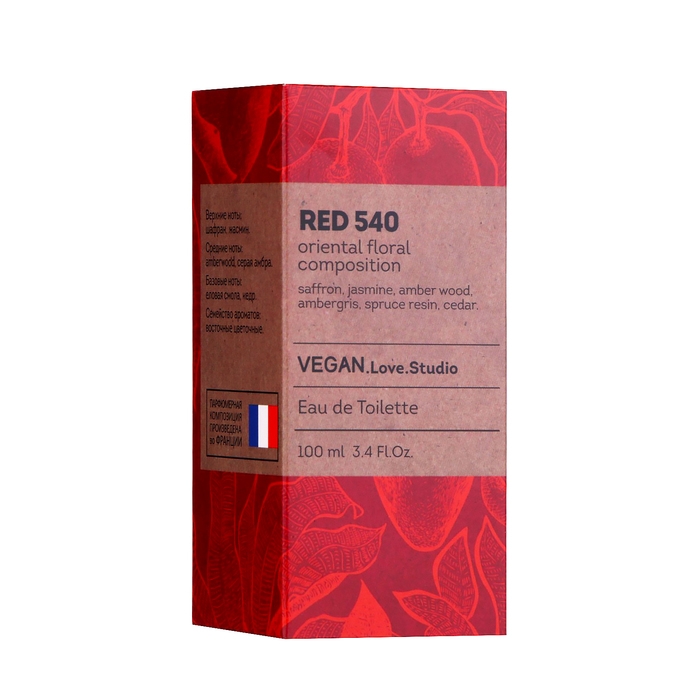 Туалетная вода женская Vegan Love Studio Red 540 (по мотивам Baccarat Rouge 540), 100 мл Туалетная вода женская Vegan Love Studio Red 540 (по мотивам Baccarat Rouge 540), 100 мл