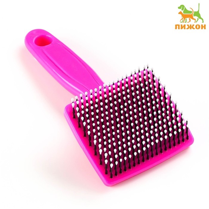 Пуходерка пластиковая мягкая с закругленными зубьями, малая, 6 х 13,5 см, розовая Пуходерка пластиковая мягкая с закругленными зубьями, малая, 6 х 13,5 см, розовая
