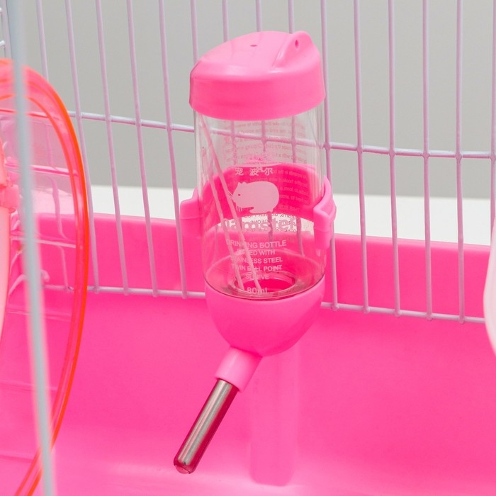 Клетка для грызунов Клетка для грызунов "Пижон", с наполнением, 44,5 х 31 х 36,5 см, розовая