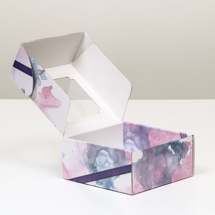 Коробка самосборная, с окном, "Мелодия" 19 х 19 х 9 см  набор 5 шт