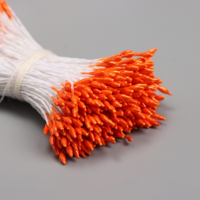 Тычинки для искусственных цветов глянец "Рисинки" оранжевый набор 360 шт длина 6 см