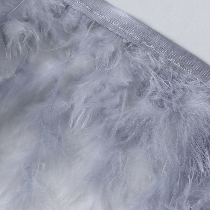 Тесьма с перьями индюка, 13-17 см, 5 ± 0,5 м, цвет светло-серый Тесьма с перьями индюка, 13-17 см, 5 ± 0,5 м, цвет светло-серый