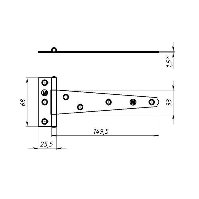Петля стрела ТУНДРА ПС-150 цинк, 1 шт. Петля стрела ТУНДРА ПС-150 цинк, 1 шт.
