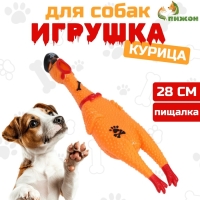 Игрушка пищащая "Курица пират" для собак, 28 см, жёлтая