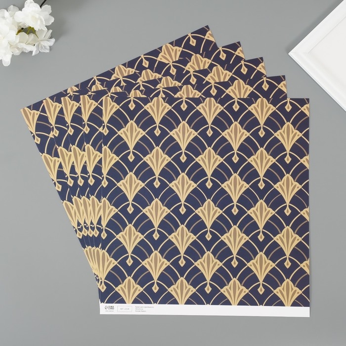 Бумага для скрапбукинга Бумага для скрапбукинга "Версаль" плотность 180 гр набор 5 шт 30,5х32 см