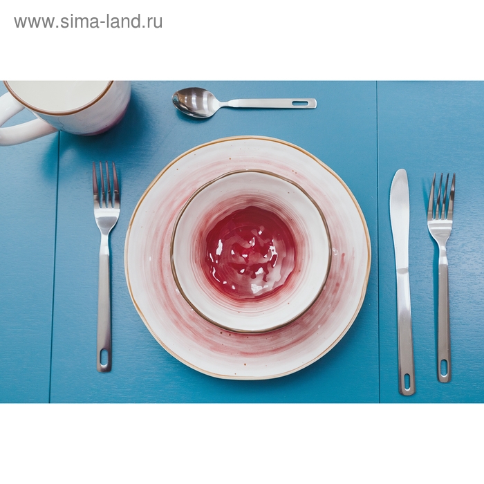 Миска фарфоровая Доляна &laquo;Космос&raquo;, 370 мл, d=13,1 см, цвет красный