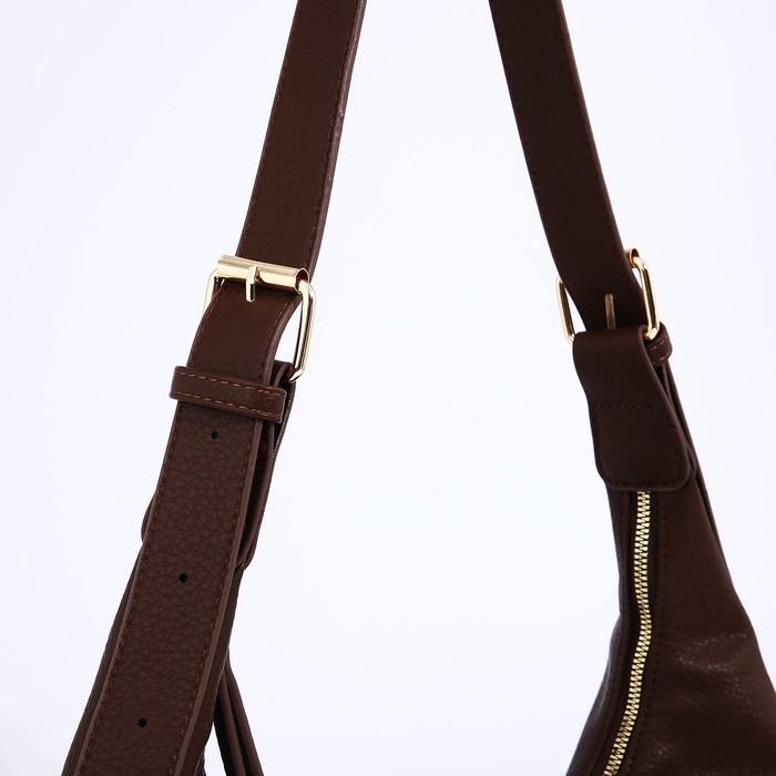 Сумка-багет на молнии, цвет коричневый Сумка-багет на молнии, цвет коричневый