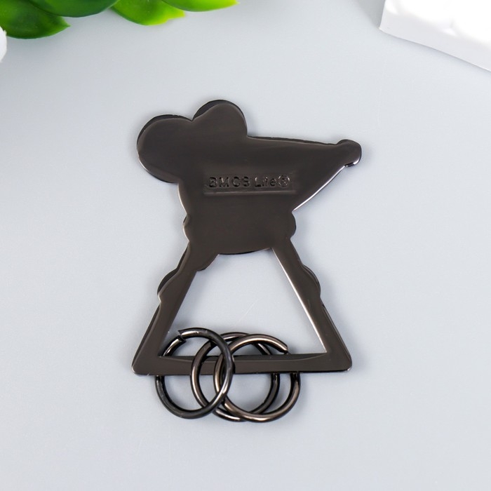 Брелок-ключница металл Брелок-ключница металл "Мышонок в шарфике" 4,4х3,7 см