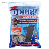 Прикормка зимняя увлажненная DELFI ICE Ready, универсальная, гаммарус/мотыль, 500 г