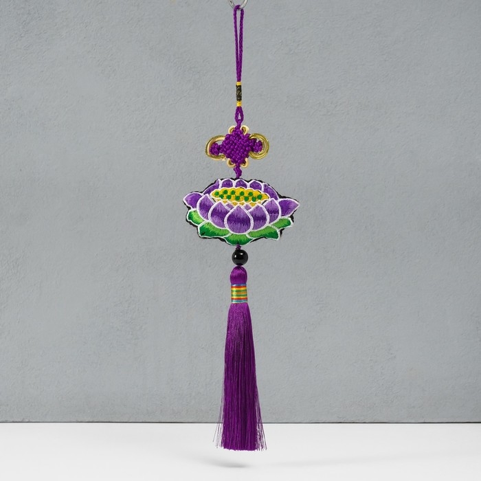 Подвеска текстиль Подвеска текстиль "Лотос" фиолетовая 2х10х29 см
