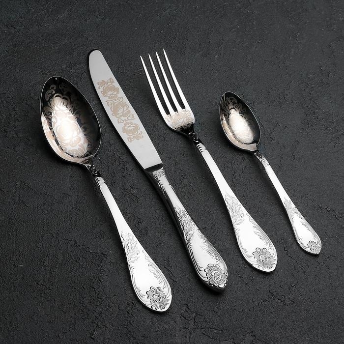 Набор столовых приборов «Императорский», 24 предмета, художественная роспись, декоративная коробка