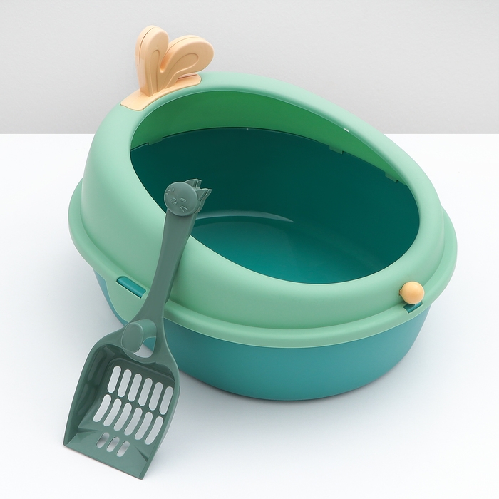 Туалет с бортом округлый 40 х 33,8 х 25,5 см, зелёный/оранжевый Туалет с бортом округлый 40 х 33,8 х 25,5 см, зелёный/оранжевый