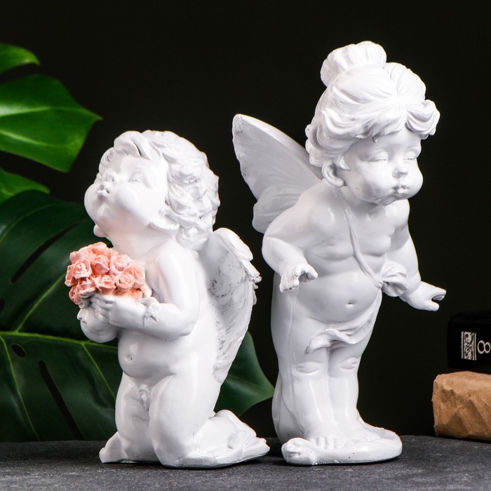 Фигура  Фигура "Ангелы целуются" набор из 2шт, 15х27х26см