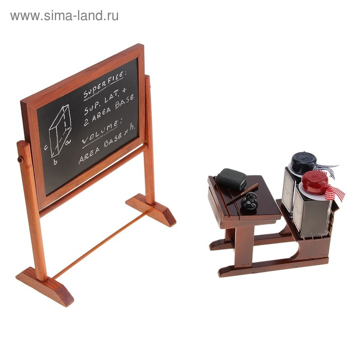 Письменный набор  Письменный набор "Школа" УЦЕНКА (доска школьная, парта, чернила), 9 × 22 × 27 см