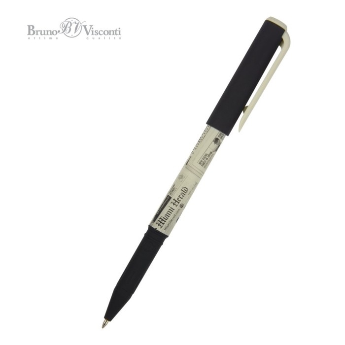 Ручка шариковая BrunoVisconti PrimeWrite Ручка шариковая BrunoVisconti PrimeWrite "Газета-1", узел 0.7 мм, синие чернила, масляная основа, матовый корпус Soft Touch