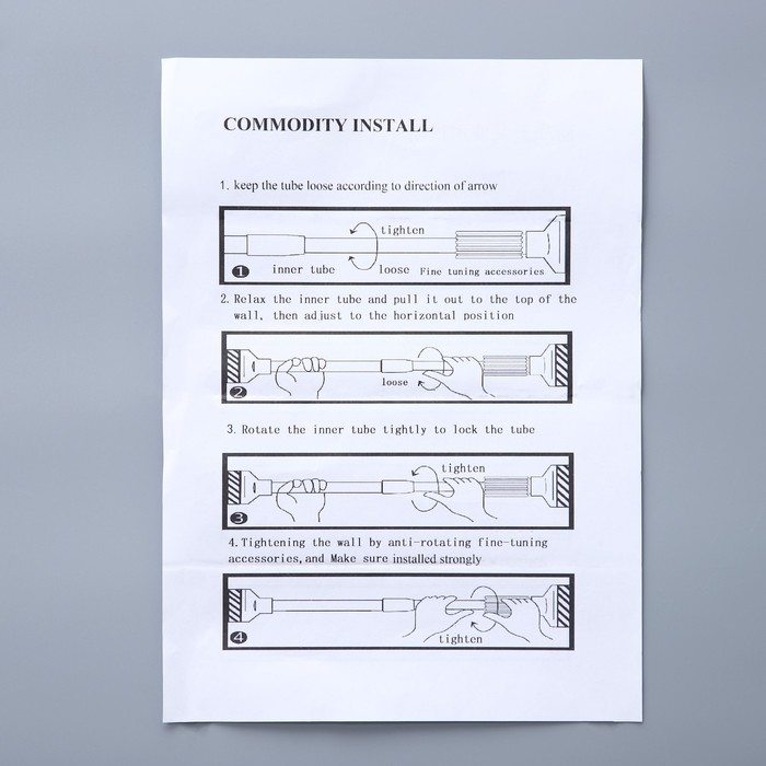 Карниз для ванной Доляна, телескопический,d=3,5 см, 90-160 см, усиленный, цвет серый Карниз для ванной Доляна, телескопический,d=3,5 см, 90-160 см, усиленный, цвет серый