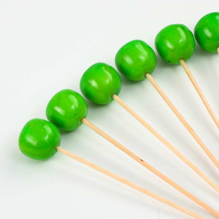 Шпажки «Яблочки», 11 см, набор 6 шт., цвет зелёный