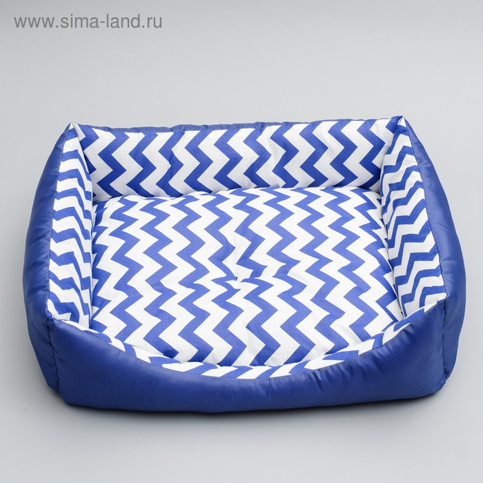 Лежанка  Лежанка "Зиг-заг", 55 х 45 х 15 см, синяя
