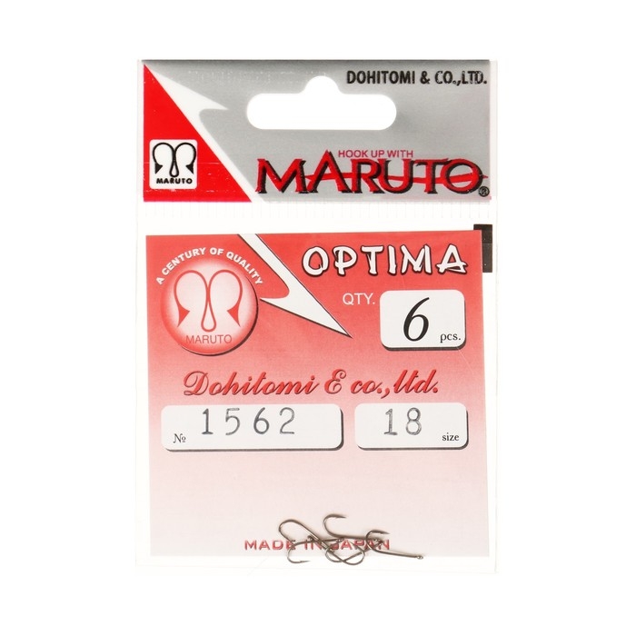 Крючки Maruto Optima 1562, цвет BR, № 18, 6 шт. Крючки Maruto Optima 1562, цвет BR, № 18, 6 шт.
