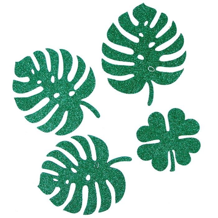 Наклейки «Листья монстеры + клевер» с клеевыми подушками, набор 4 шт. Наклейки «Листья монстеры + клевер» с клеевыми подушками, набор 4 шт.