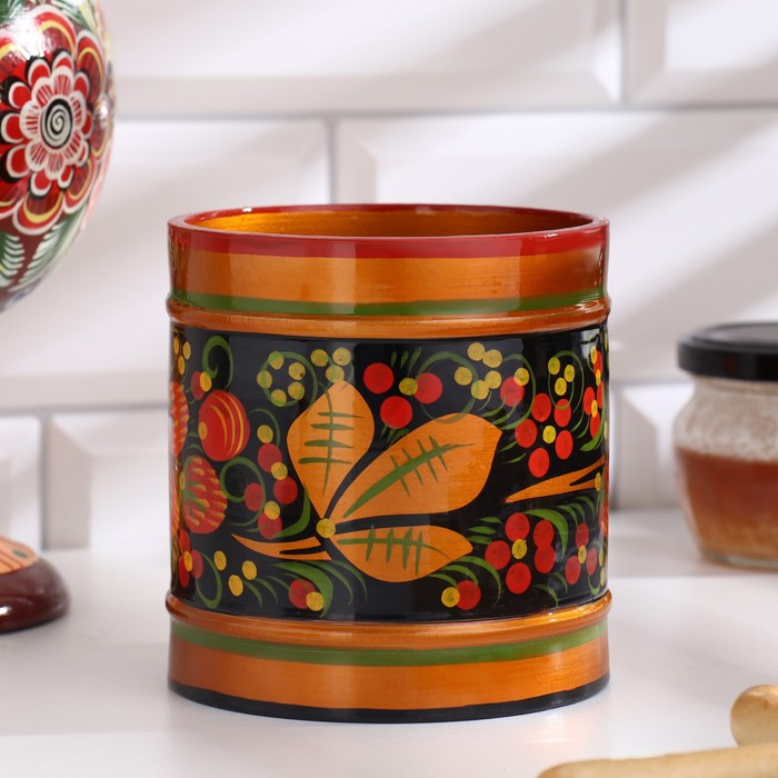 Кадочка «Земляничка», средняя, 8,5×15 см, хохлома Кадочка «Земляничка», средняя, 8,5×15 см, хохлома