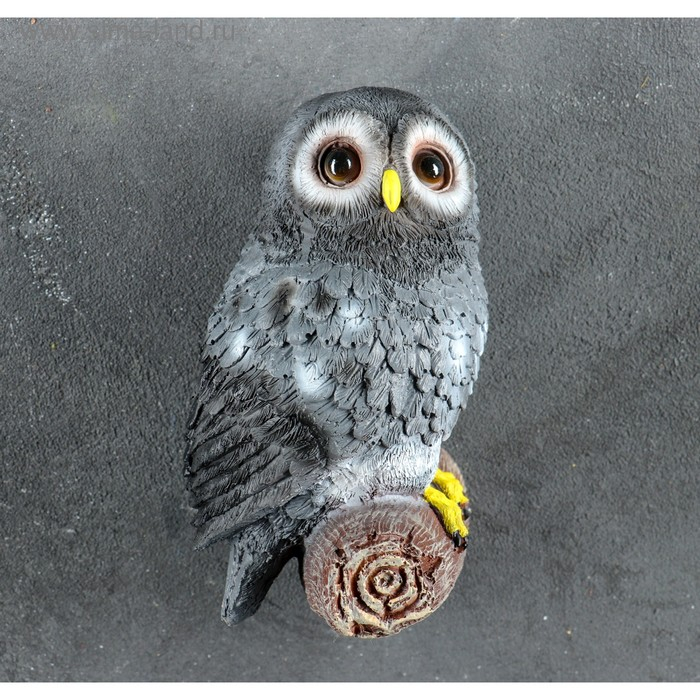 Подвесной декор Подвесной декор "Сова на ветке" 10х14х21см, МИКС серый