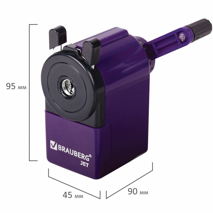 Точилка механическая BRAUBERG JET, металлический механизм, фиолетовая Точилка механическая BRAUBERG JET, металлический механизм, фиолетовая