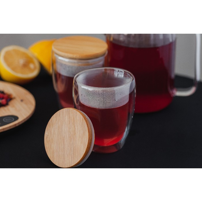 Стакан стеклянный с двойными стенками «Эко», 330 мл, цвет прозрачный Стакан стеклянный с двойными стенками «Эко», 330 мл, цвет прозрачный