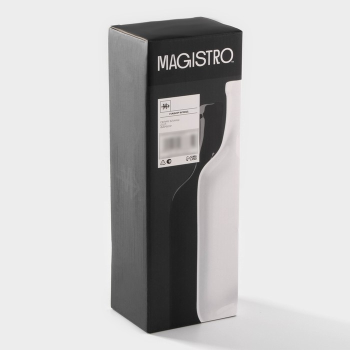 Набор блюд фарфоровых сервировочных Magistro «Бутыль Инь-Янь», 31,8×10,8×2,8 см, цвет белый, чёрный Набор блюд фарфоровых сервировочных Magistro «Бутыль Инь-Янь», 31,8×10,8×2,8 см, цвет белый, чёрный