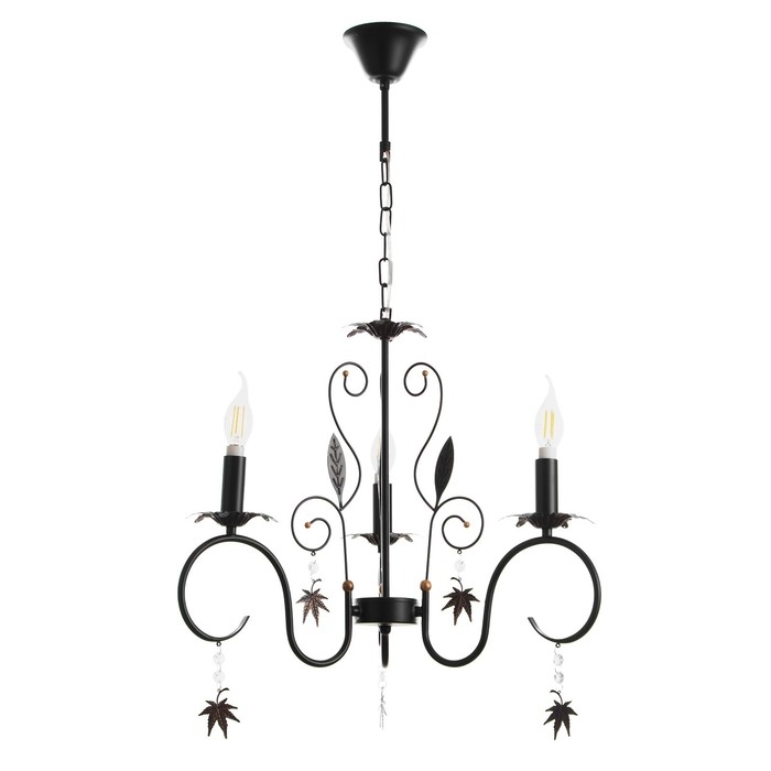 Люстра Люстра "Беатрис" 3xE14 40Вт черно-золотой 56,5х56,5х48,5-105 см BayerLux