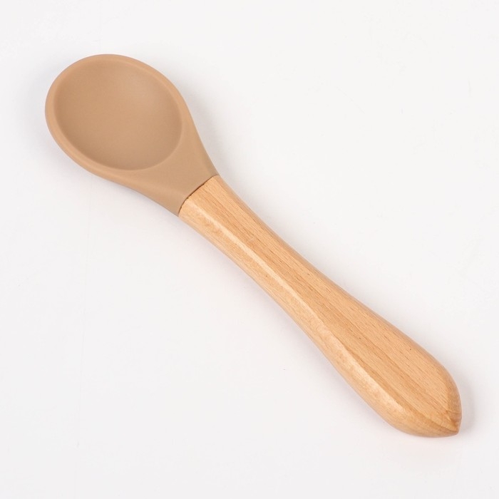 Набор для кормления: нагрудник, тарелка на присоске, ложка, M&B, бежевый Набор для кормления: нагрудник, тарелка на присоске, ложка, M&B, бежевый