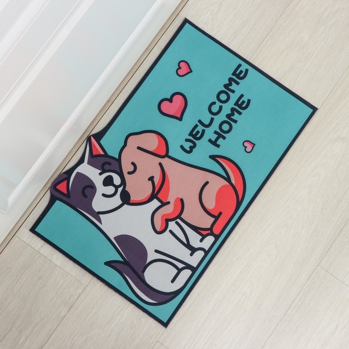 Коврик влаговпитывающий придверный Доляна &laquo;Любимцы&raquo;, без окантовки, 39&times;59 см