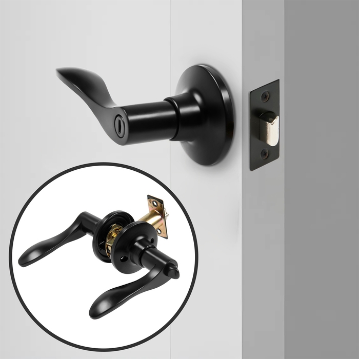 Защелка (мод.3187), межкомнатная, фиксатор, цвет матовый черный Защелка (мод.3187), межкомнатная, фиксатор, цвет матовый черный