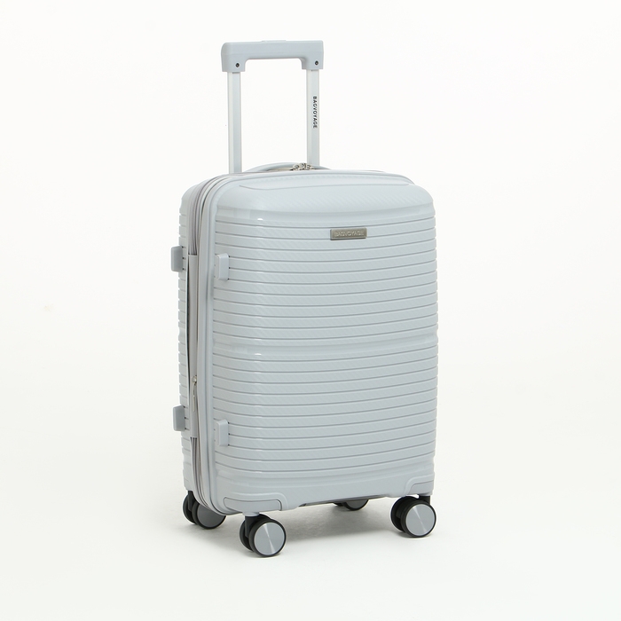 Чемодан малый 47 л (S) Bagvoyage, отдел на молнии, с расширением, кодовый замок, 4 колеса, цвет серый Чемодан малый 47 л (S) Bagvoyage, отдел на молнии, с расширением, кодовый замок, 4 колеса, цвет серый